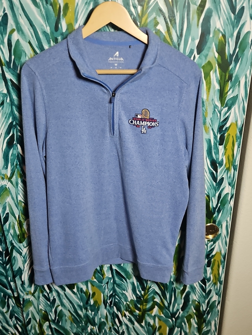 Antigua Light Blue Men’s Half-Zip Pullover Dodgers 2024 World Series - Size M